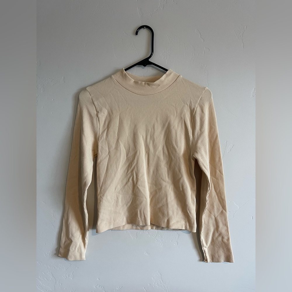 One Step Up Cream Long Sleeve Turtleneck Top